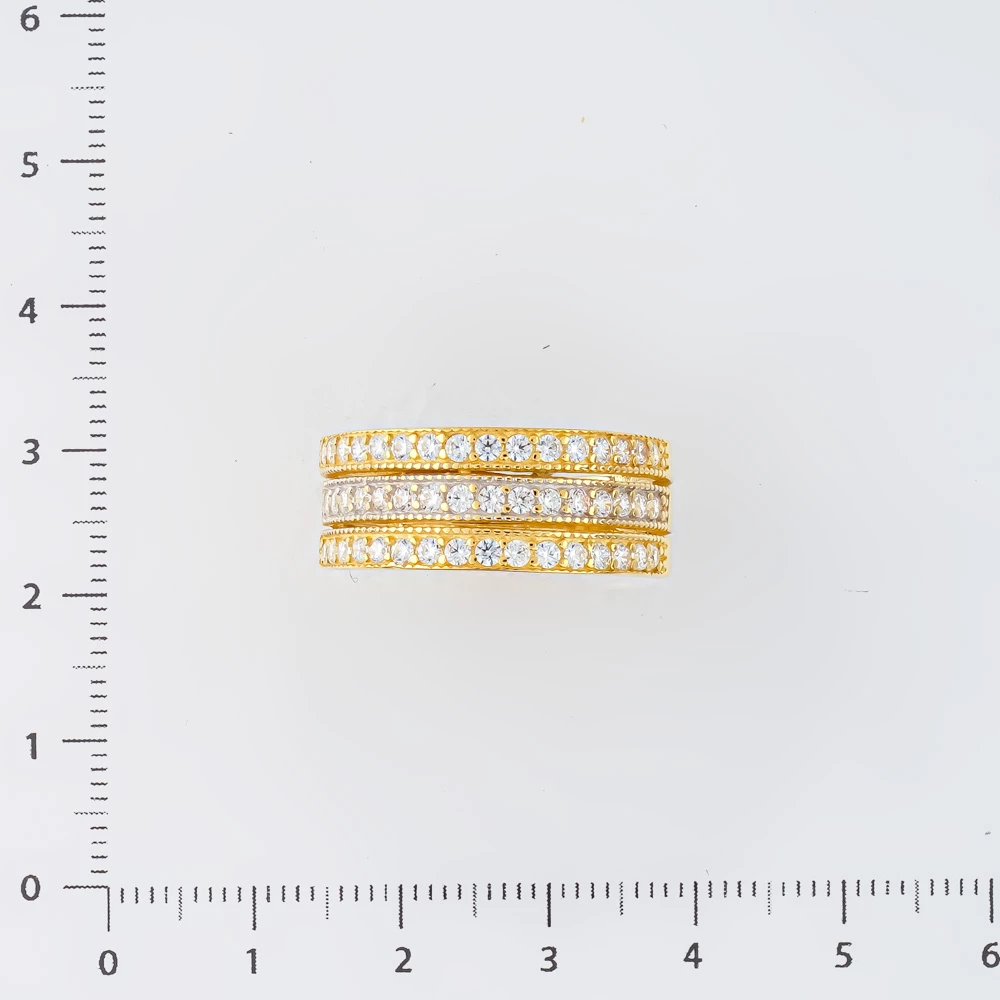 Кольцо с фианитом из желтого золота 585 пробы