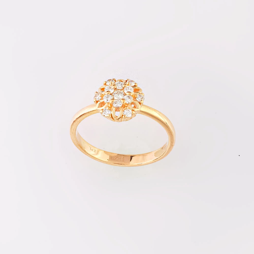 Кольцо с бриллиантом из красного золота 585 пробы