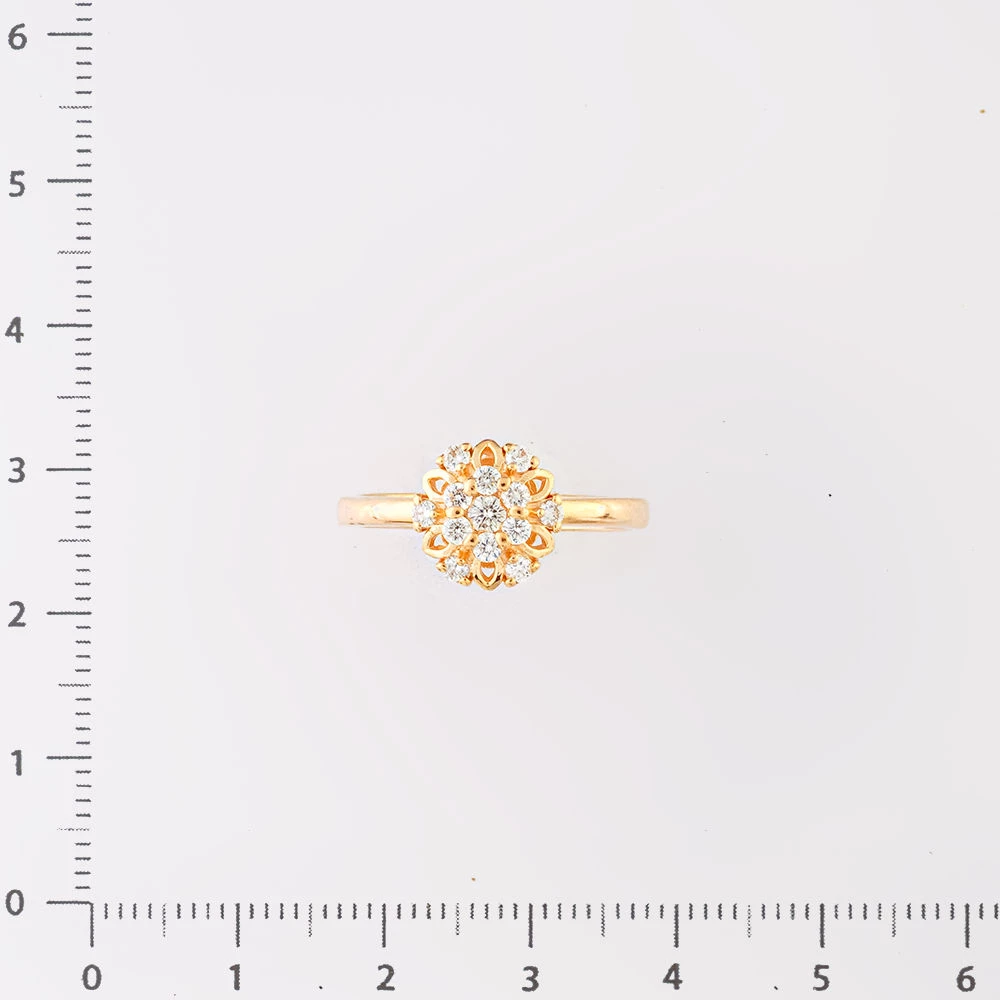 Кольцо с бриллиантом из красного золота 585 пробы