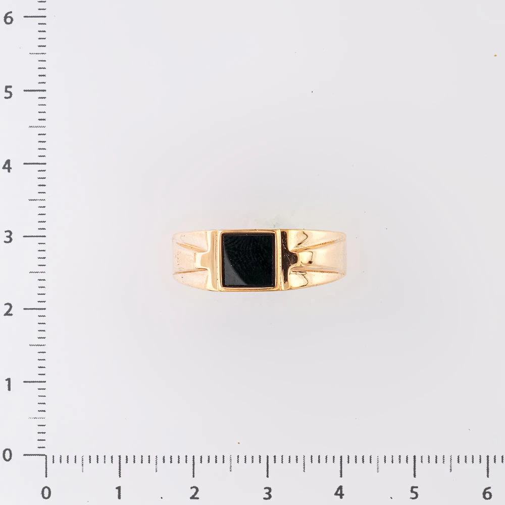 Кольцо с ониксом из красного золота 585 пробы