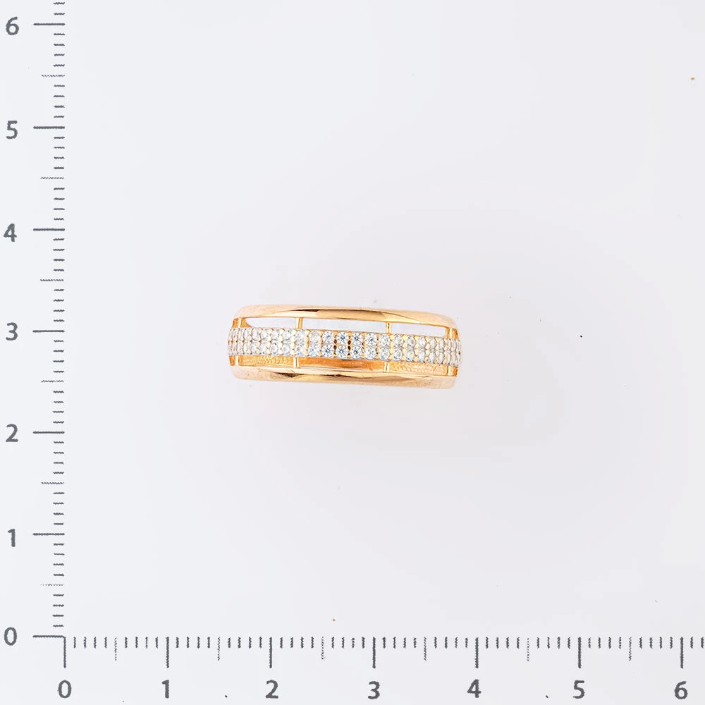 Кольцо с фианитом из красного золота 585 пробы