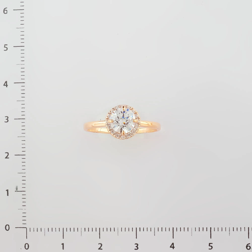 Кольцо с фианитом из красного золота 585 пробы Кольцо с фианитом из красного золота 585 пробы