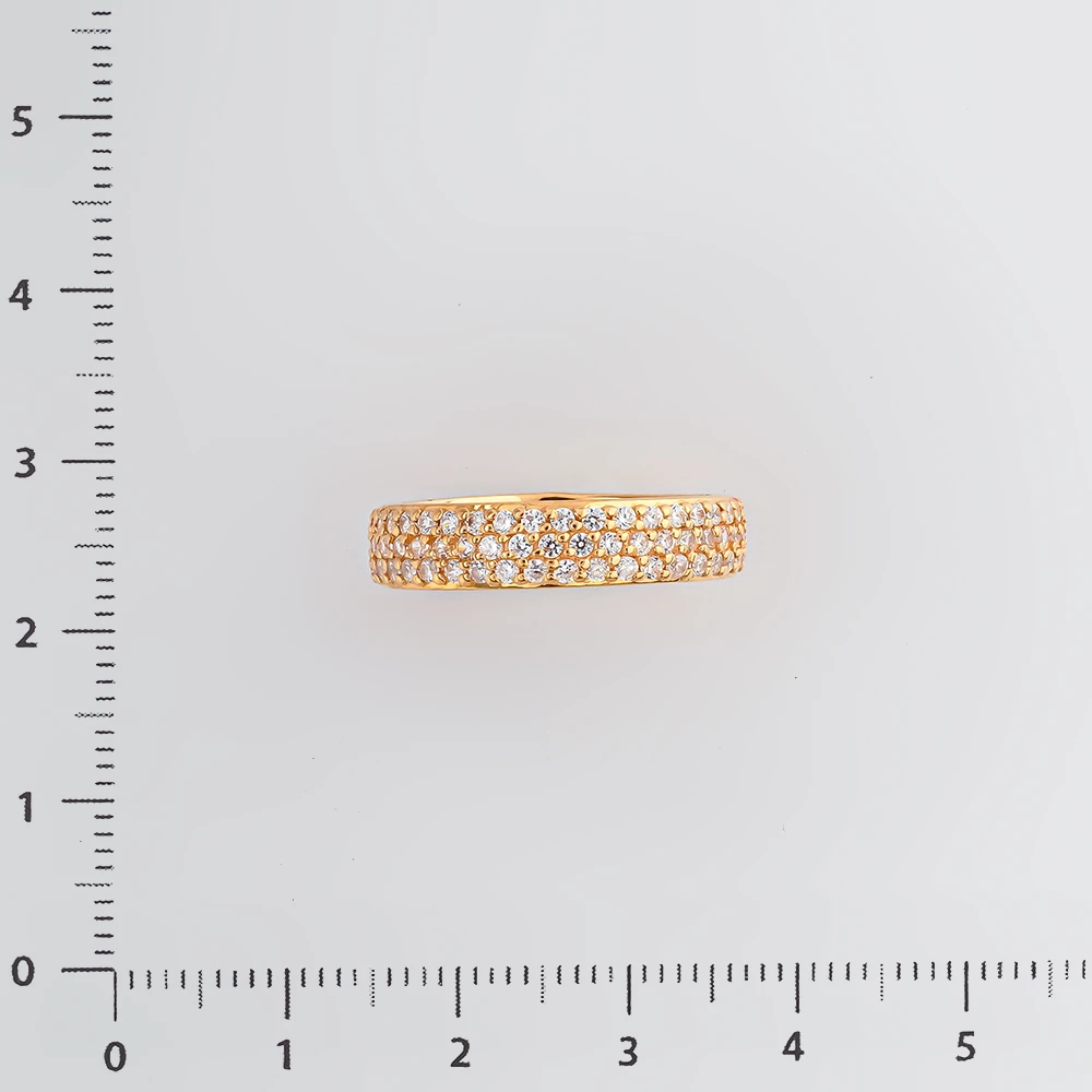 Кольцо с фианитом из красного золота 585 пробы