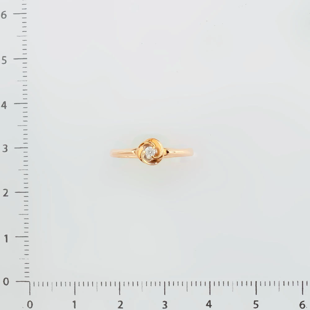 Кольцо с бриллиантом из красного золота 585 пробы