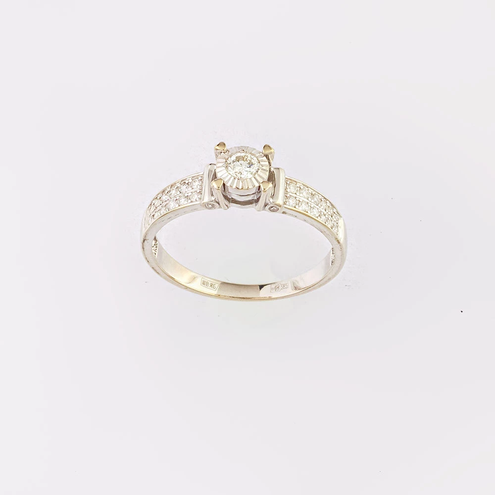 Кольцо с бриллиантом из белого золота 585 пробы