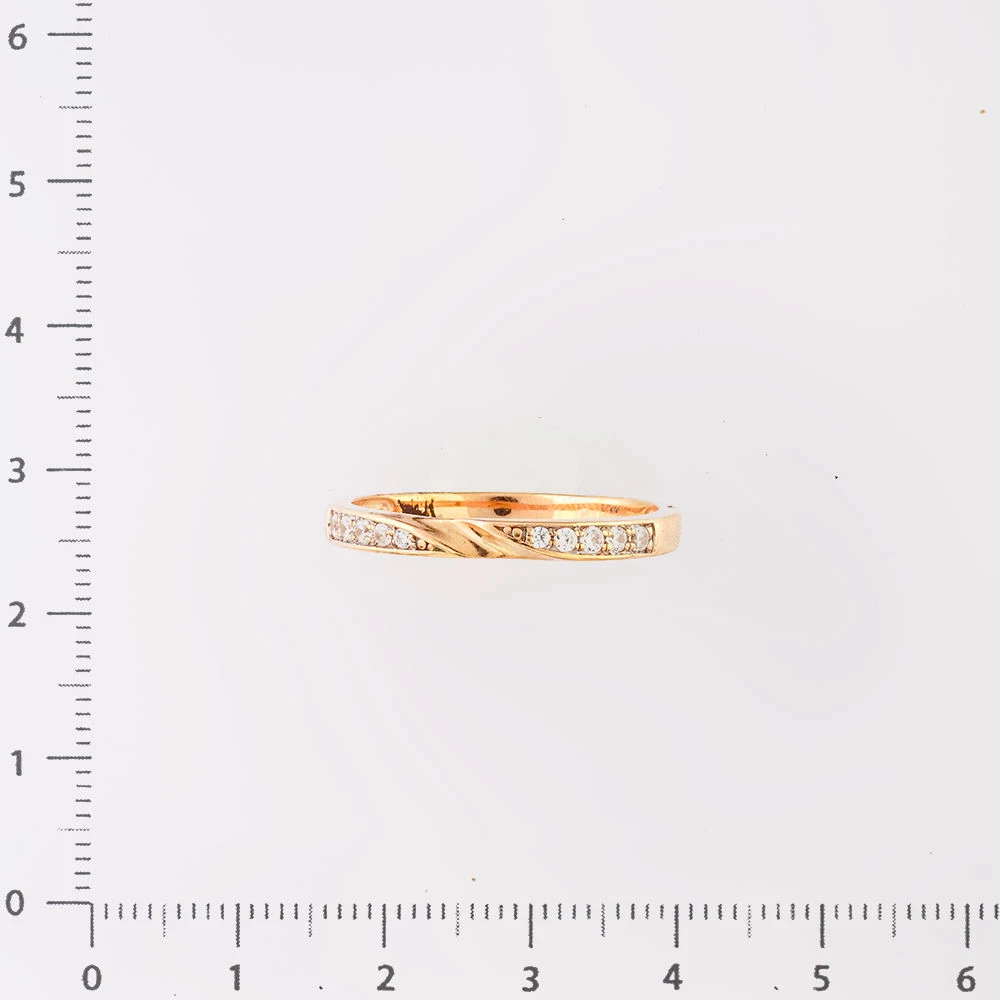 Кольцо с фианитом из красного золота 585 пробы