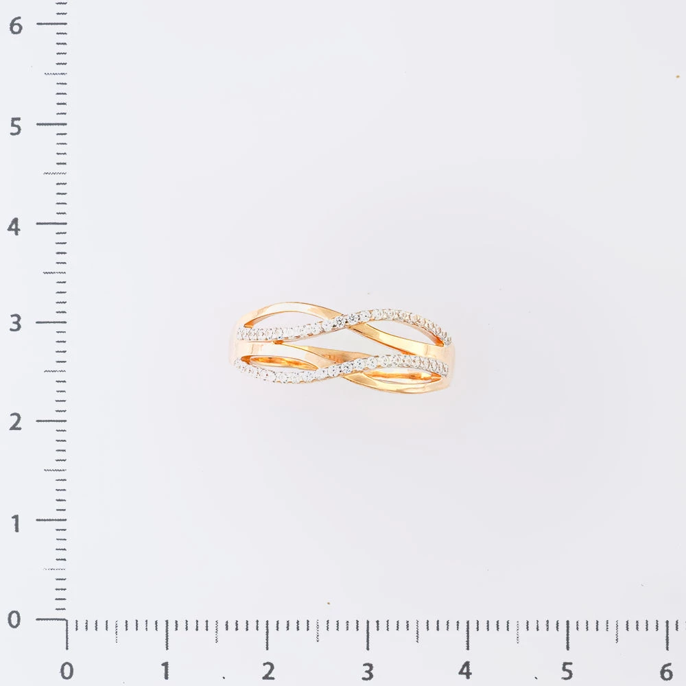 Кольцо с фианитом из красного золота 585 пробы