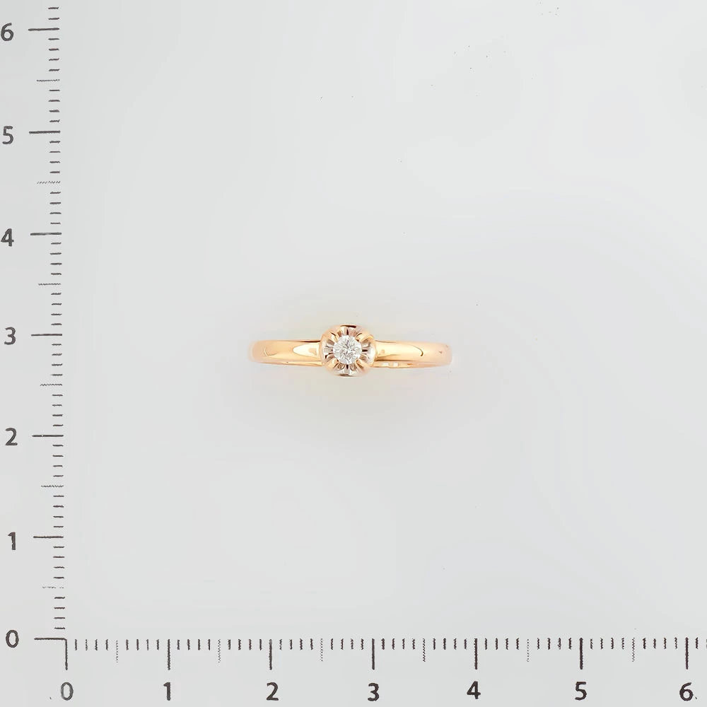 Кольцо с бриллиантом из красного золота 585 пробы