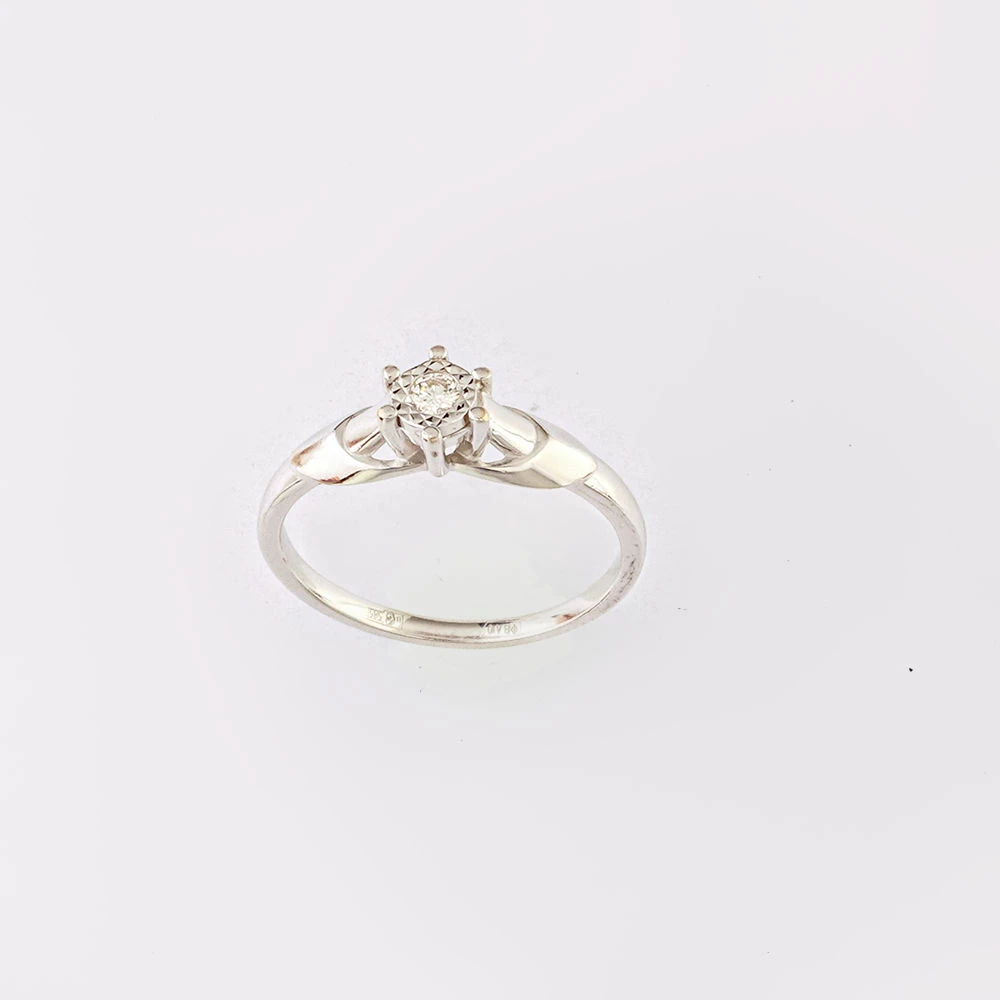 Кольцо с бриллиантом из белого золота 585 пробы