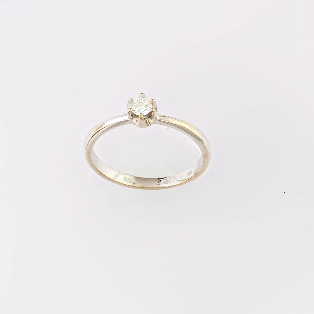 Кольцо с бриллиантом из белого золота 585 пробы