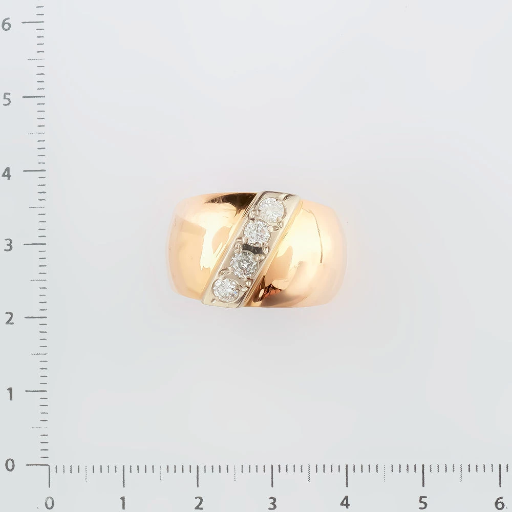 Кольцо с бриллиантом из красного золота 583 пробы