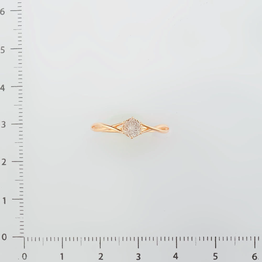 Кольцо с бриллиантом из красного золота 585 пробы