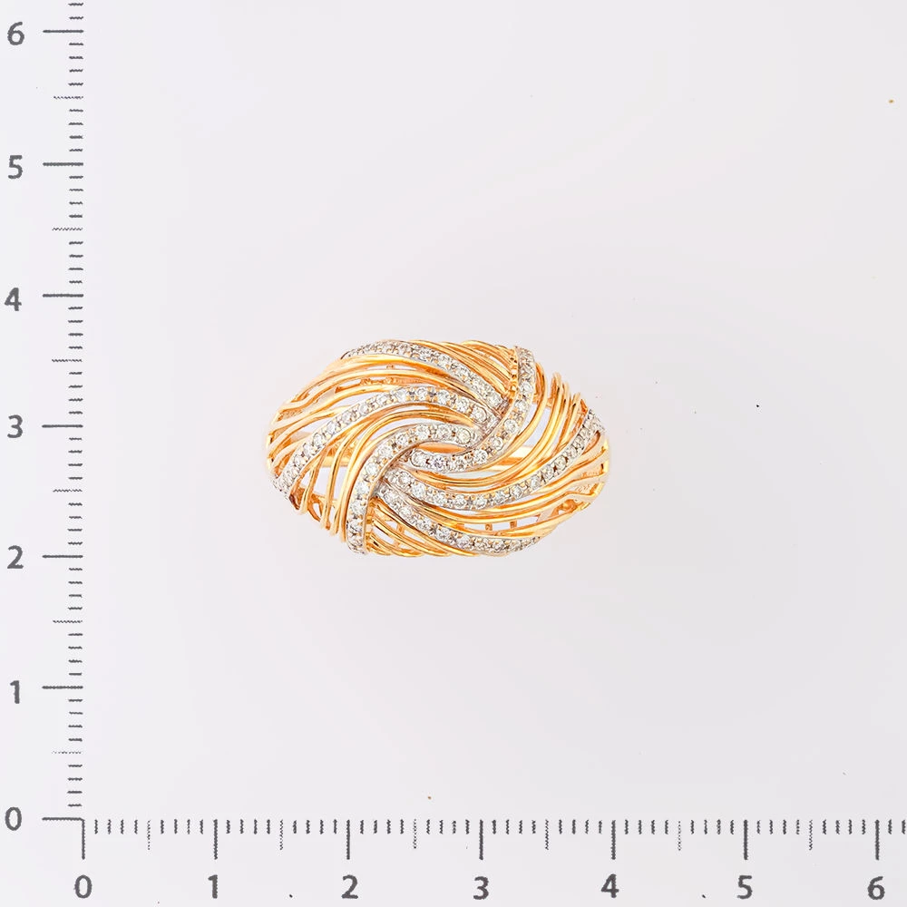 Кольцо с бриллиантом из красного золота 585 пробы