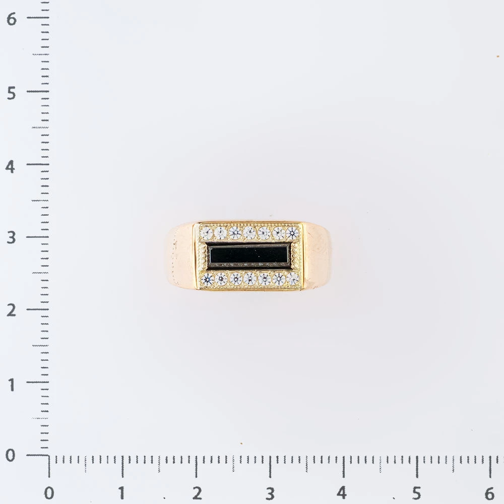 Кольцо с агатом из красного золота 585 пробы