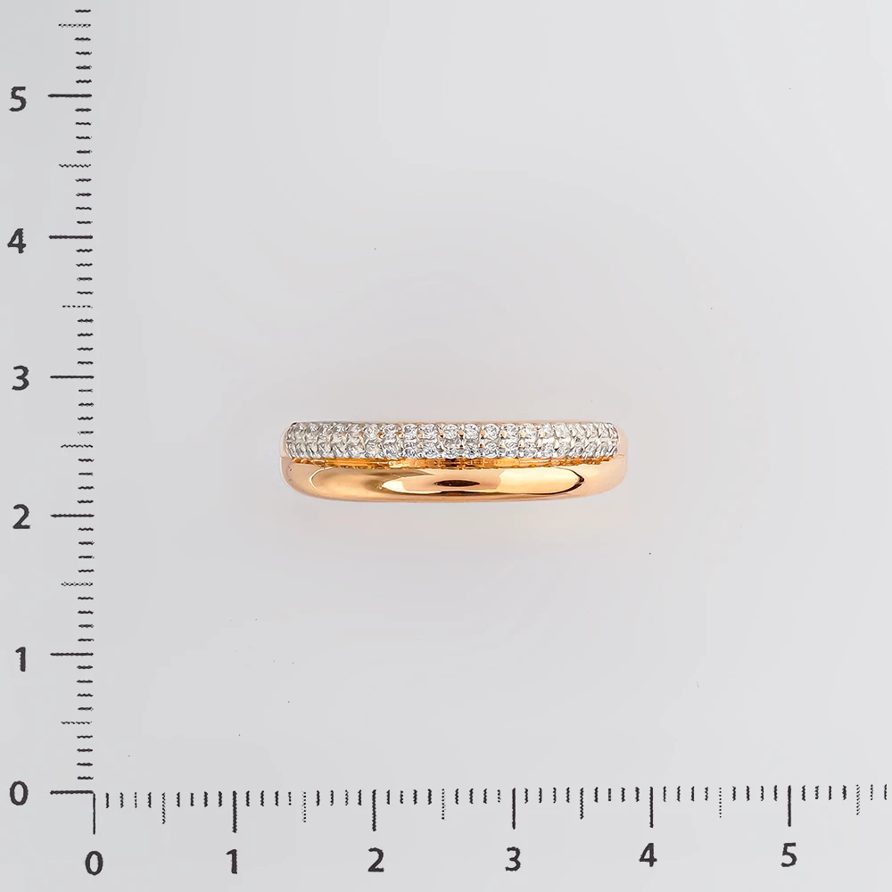 Кольцо с фианитом из красного золота 585 пробы