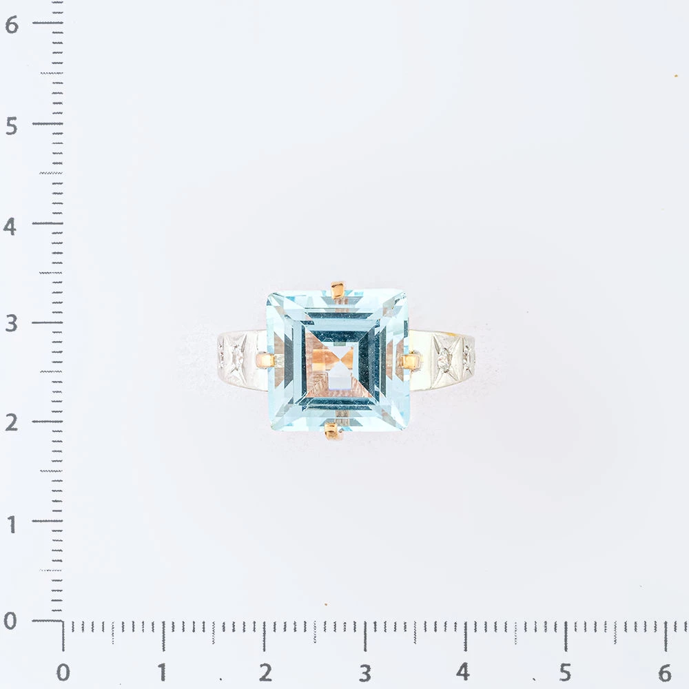 Кольцо с топазом из красного золота 585 пробы 2