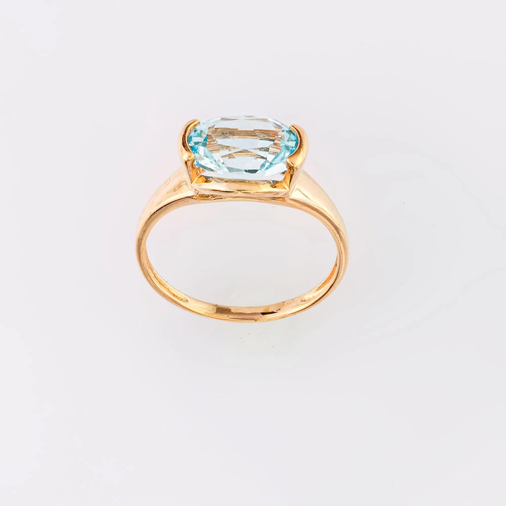 Кольцо с топазом из красного золота 585 пробы