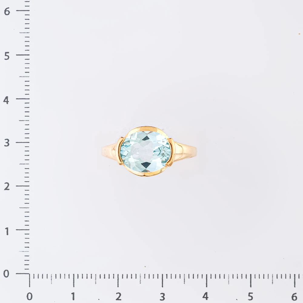 Кольцо с топазом из красного золота 585 пробы