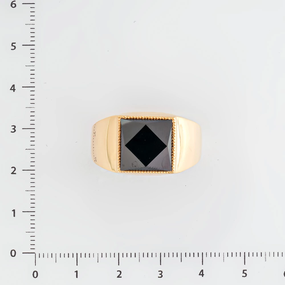 Кольцо с ониксом из красного золота 585 пробы