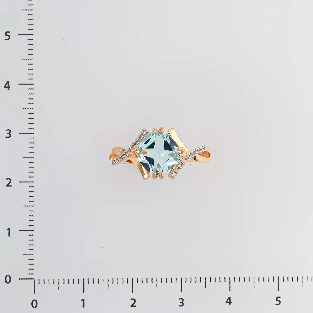 Кольцо с топазом из красного золота 585 пробы