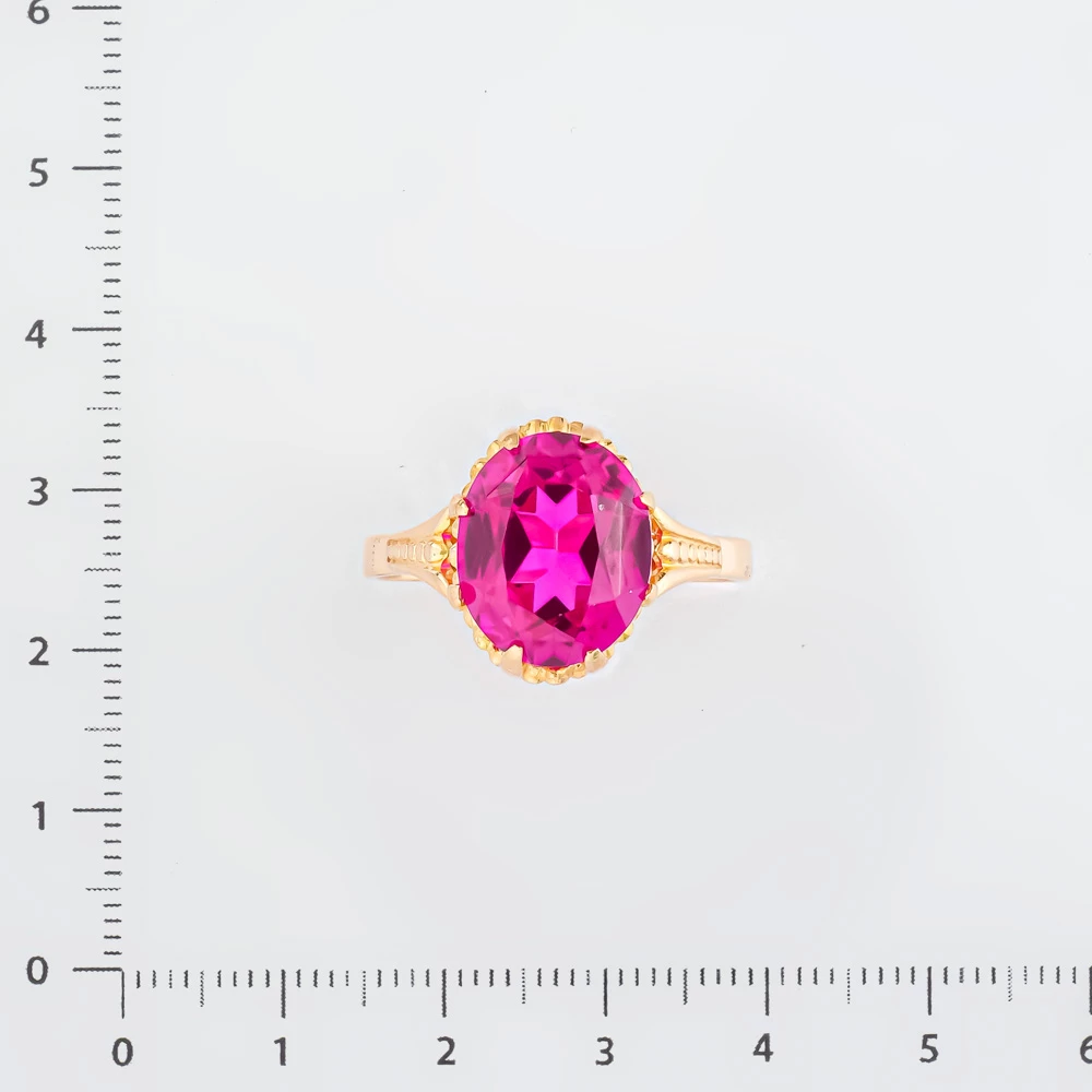 Кольцо с фианитом из красного золота 583 пробы