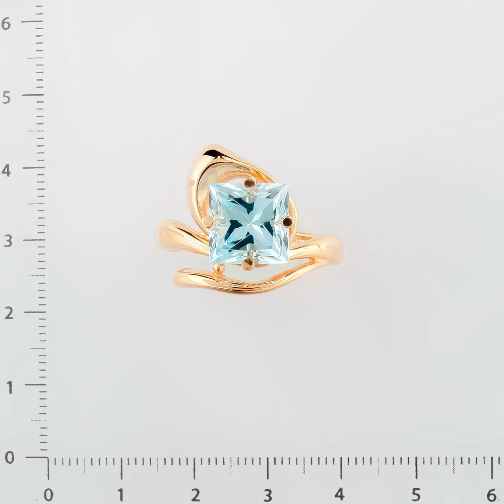 Кольцо с топазом из красного золота 585 пробы