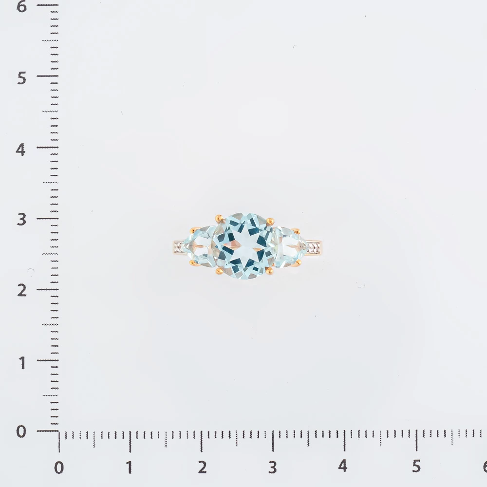 Кольцо с топазом из красного золота 585 пробы