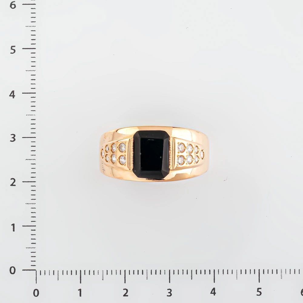 Кольцо с фианитом из красного золота 585 пробы