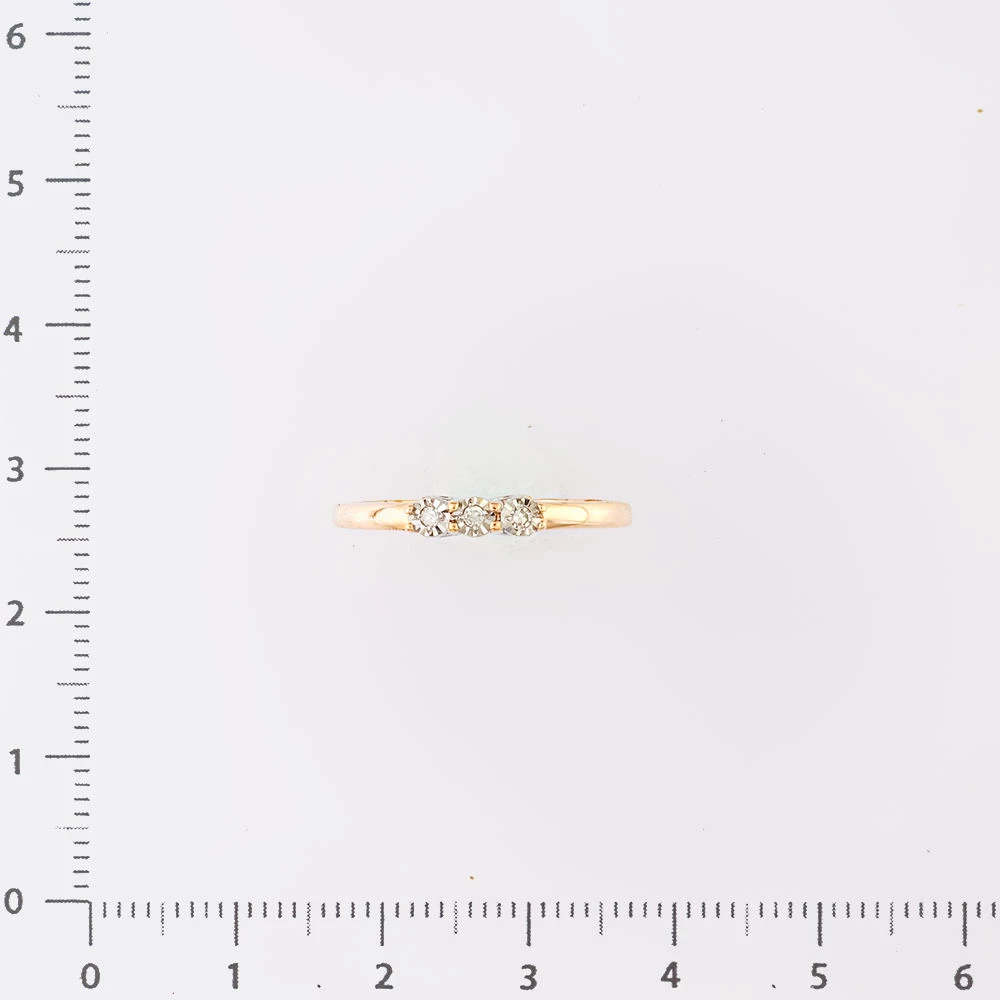 Кольцо с бриллиантом из красного золота 585 пробы