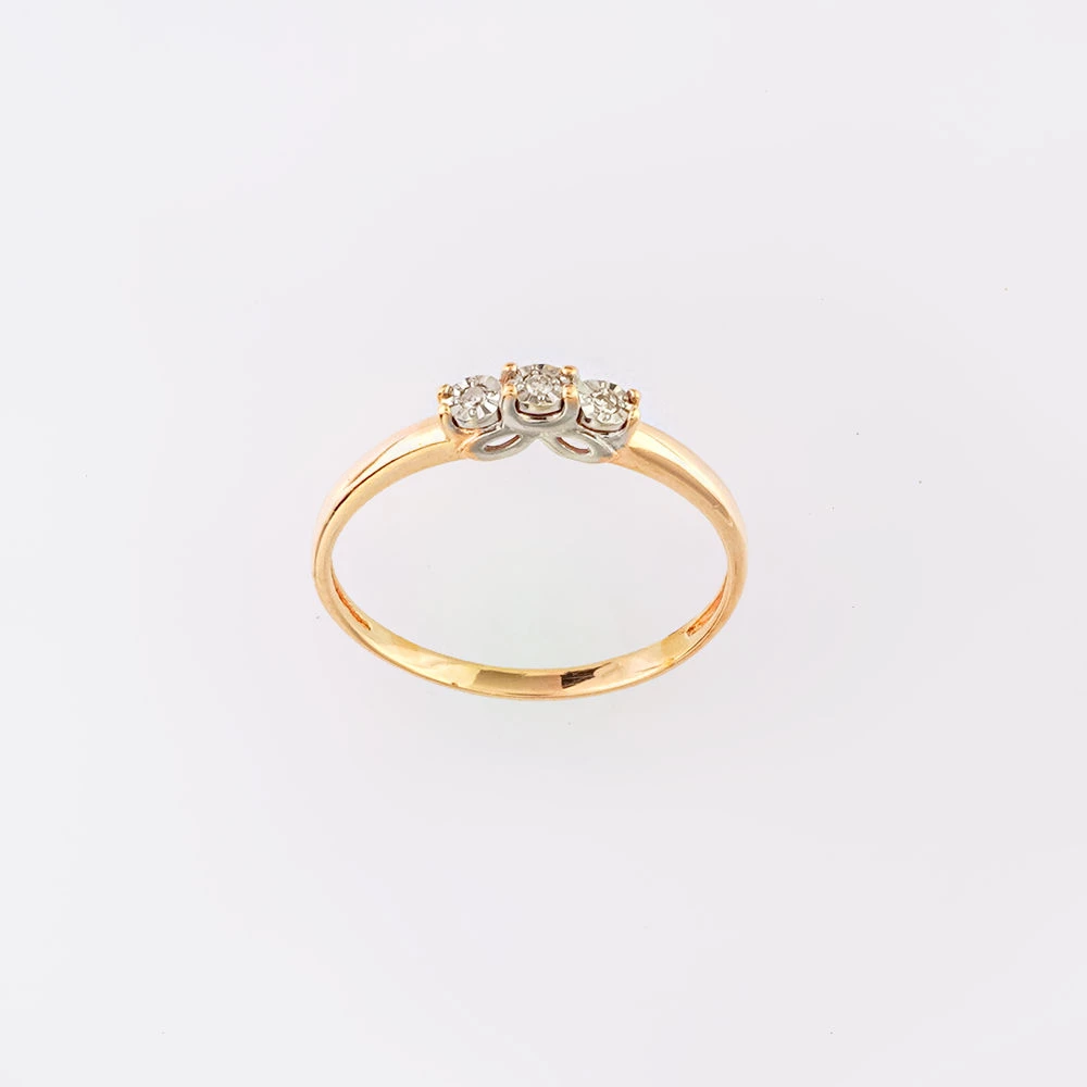 Кольцо с бриллиантом из красного золота 585 пробы