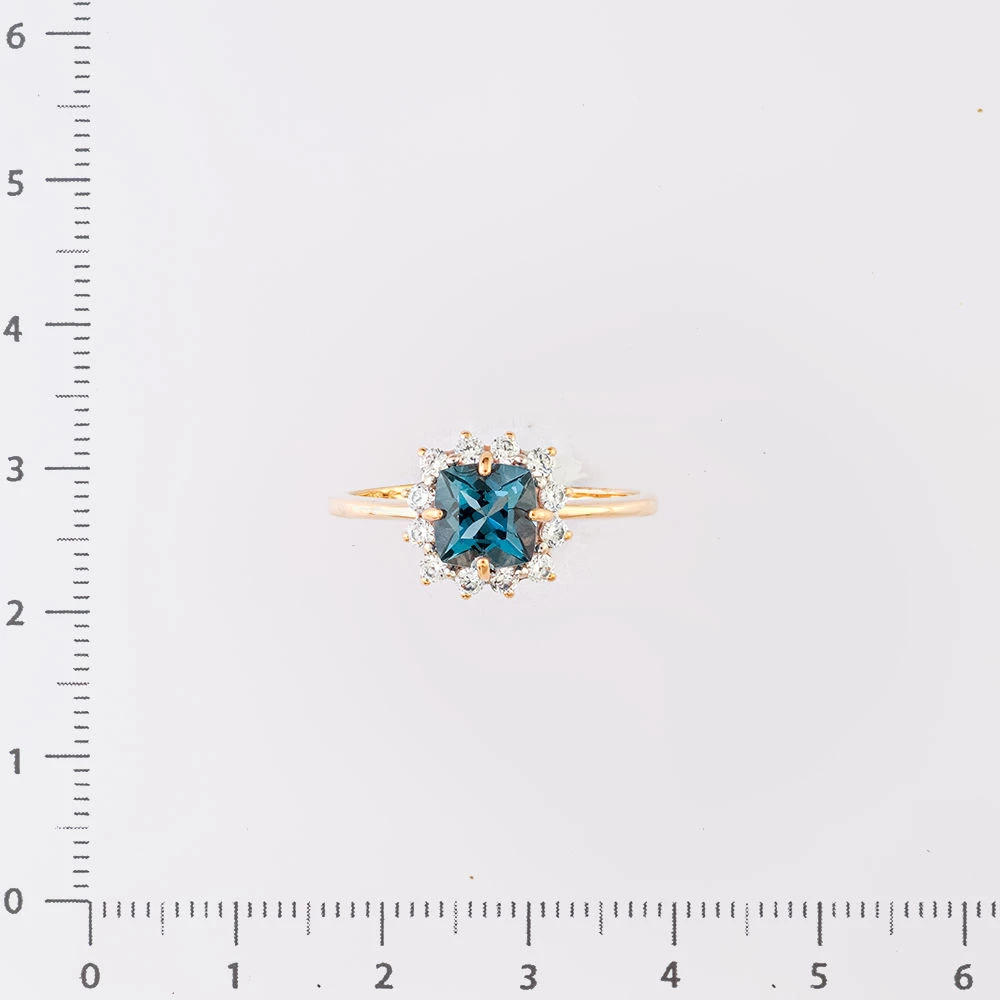 Кольцо с топазом лондон из красного золота 585 пробы