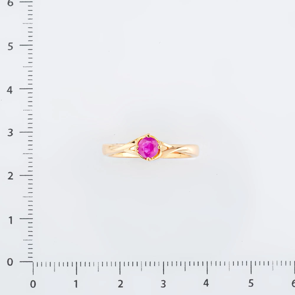 Кольцо с рубином из красного золота 585 пробы