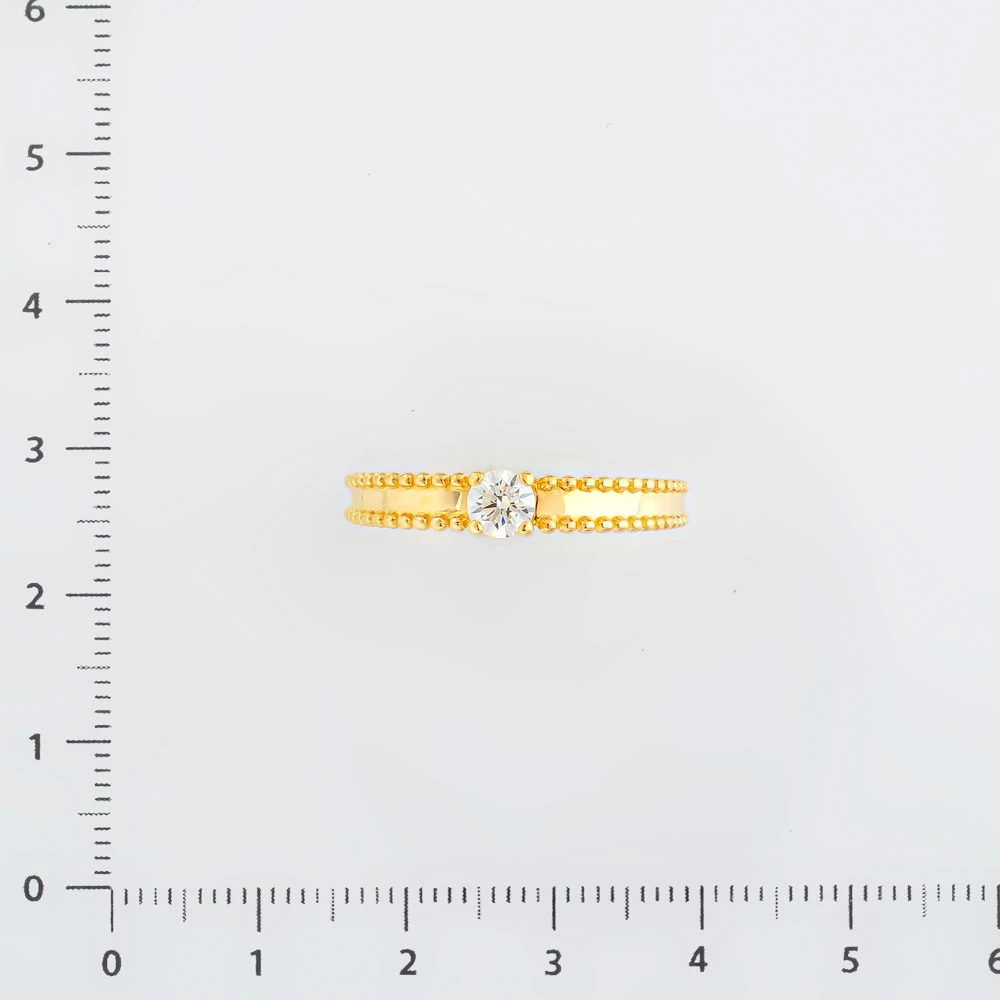 Кольцо с бриллиантом из желтого золота 750 пробы