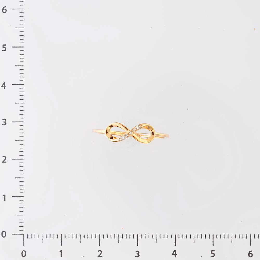 Кольцо с бриллиантом из красного золота 585 пробы