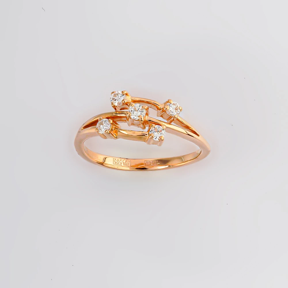 Кольцо с бриллиантом из красного золота 585 пробы