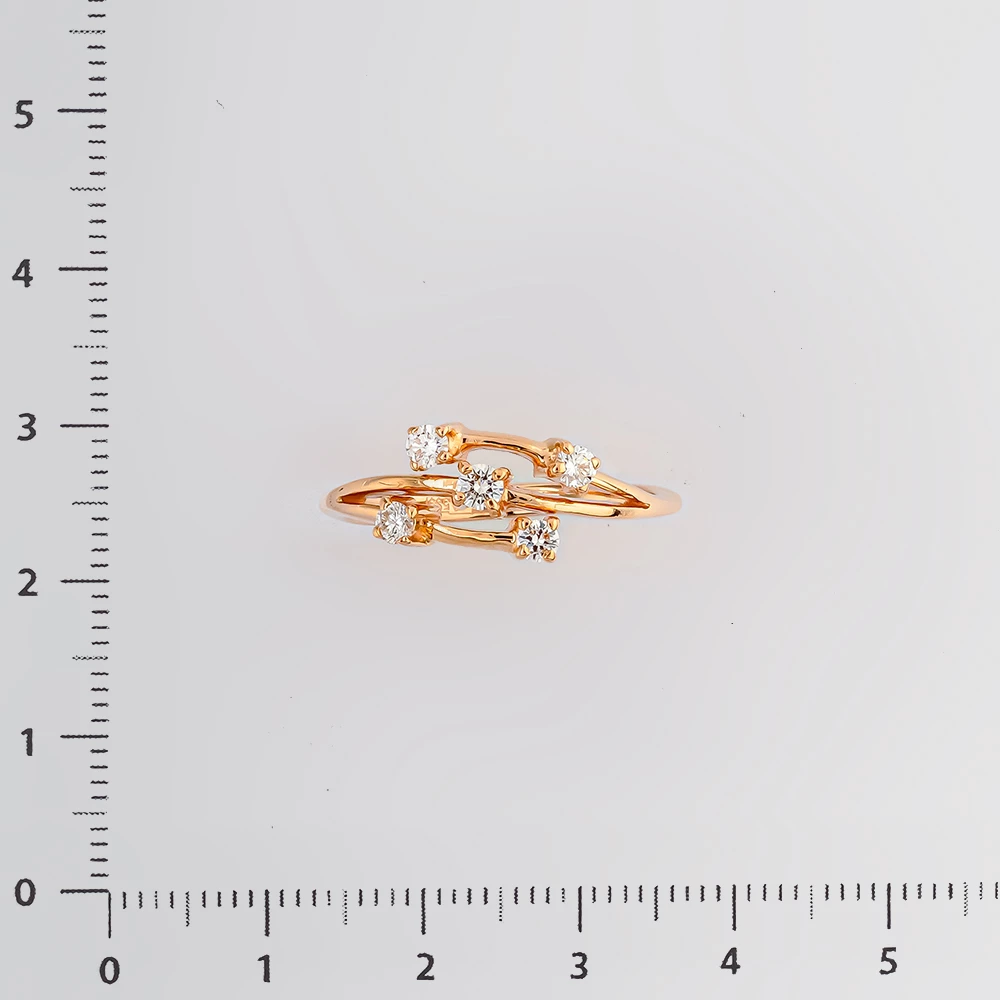 Кольцо с бриллиантом из красного золота 585 пробы