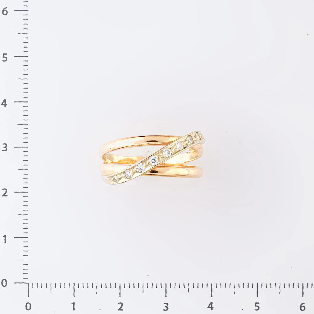 Кольцо с фианитом из красного золота 585 пробы