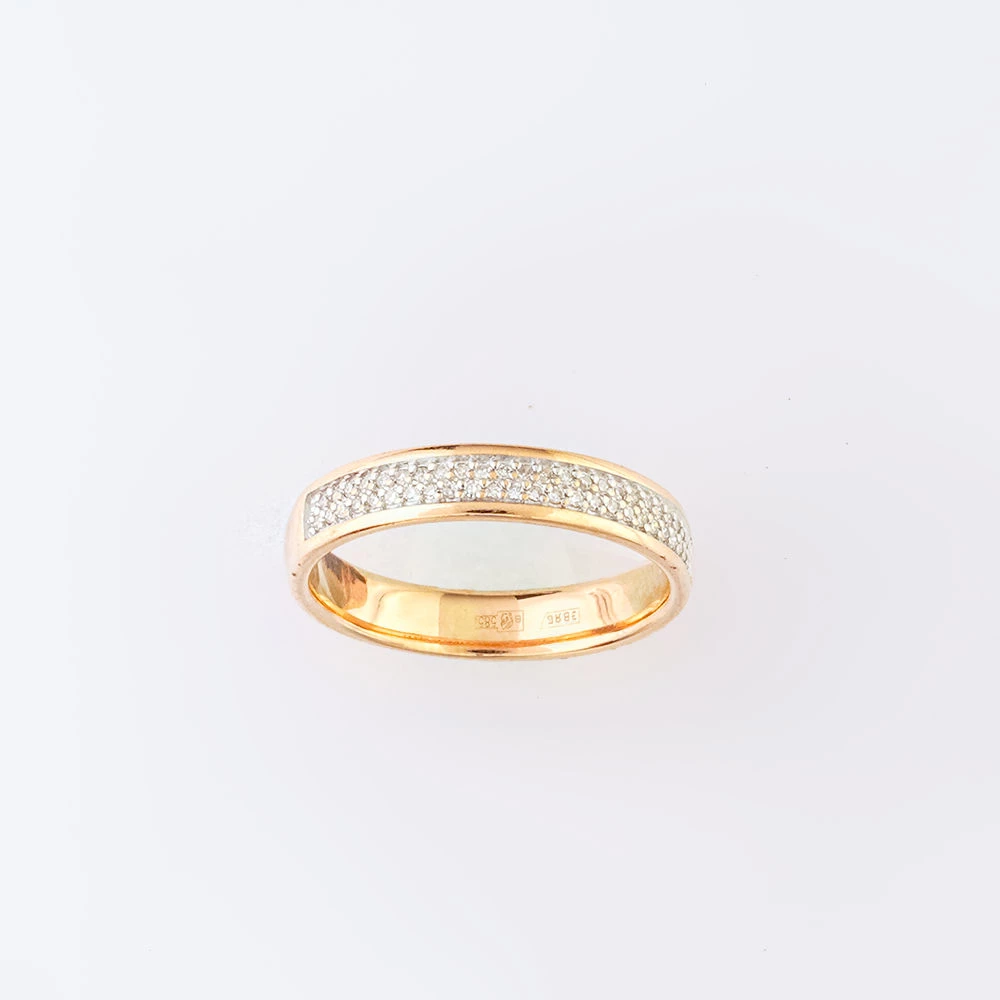 Кольцо с бриллиантом из красного золота 585 пробы