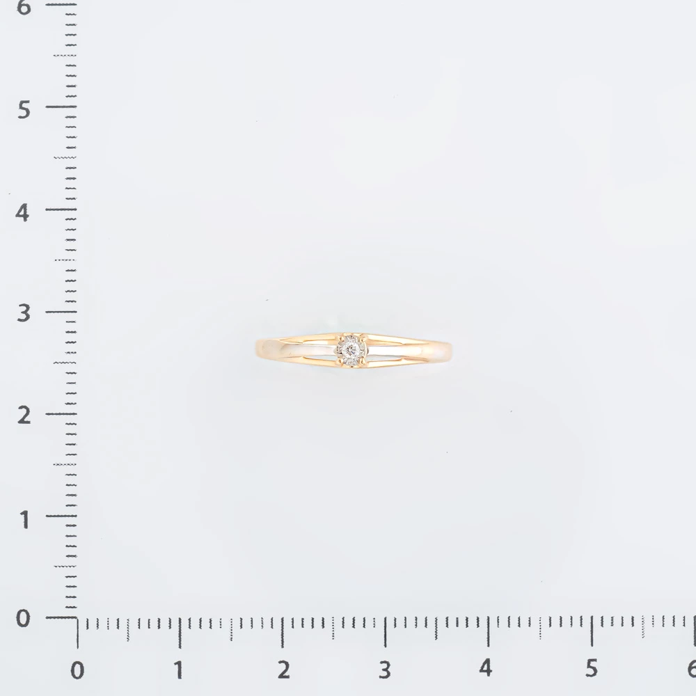 Кольцо с бриллиантом из красного золота 585 пробы