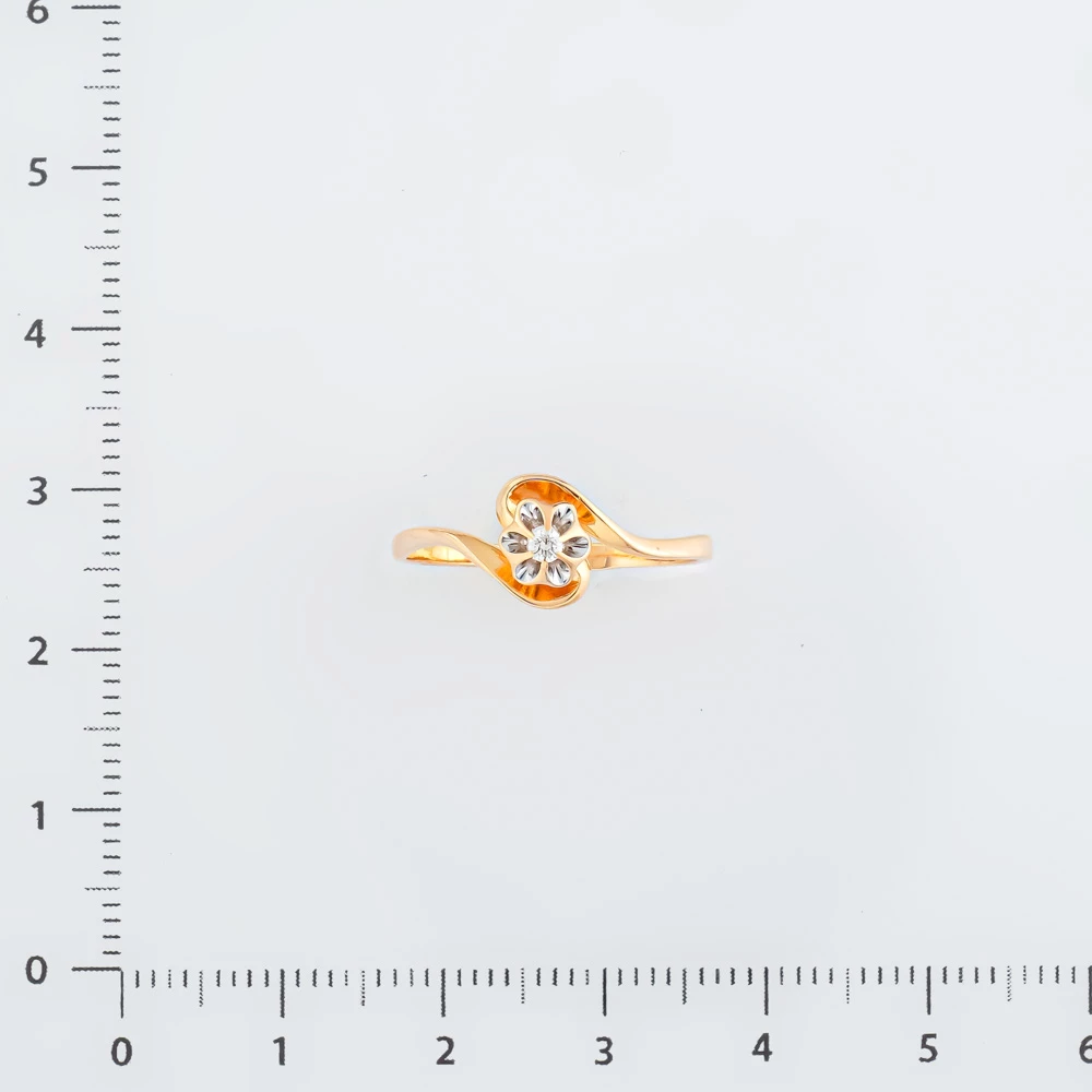 Кольцо с бриллиантом из красного золота 585 пробы