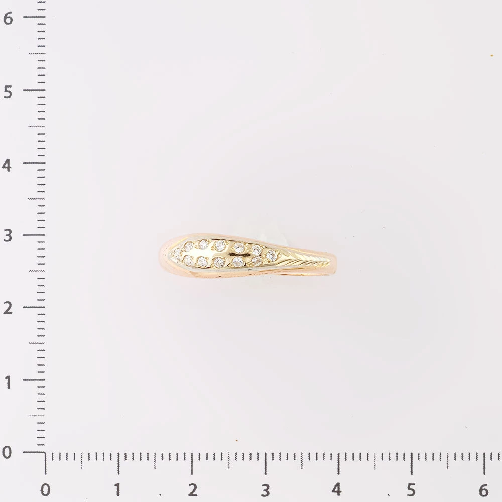 Кольцо с фианитом из красного золота 585 пробы