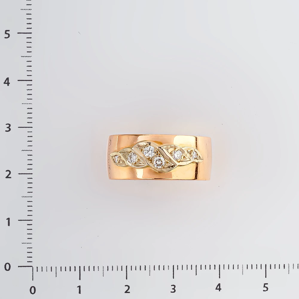 Кольцо с бриллиантом из красного золота 583 пробы