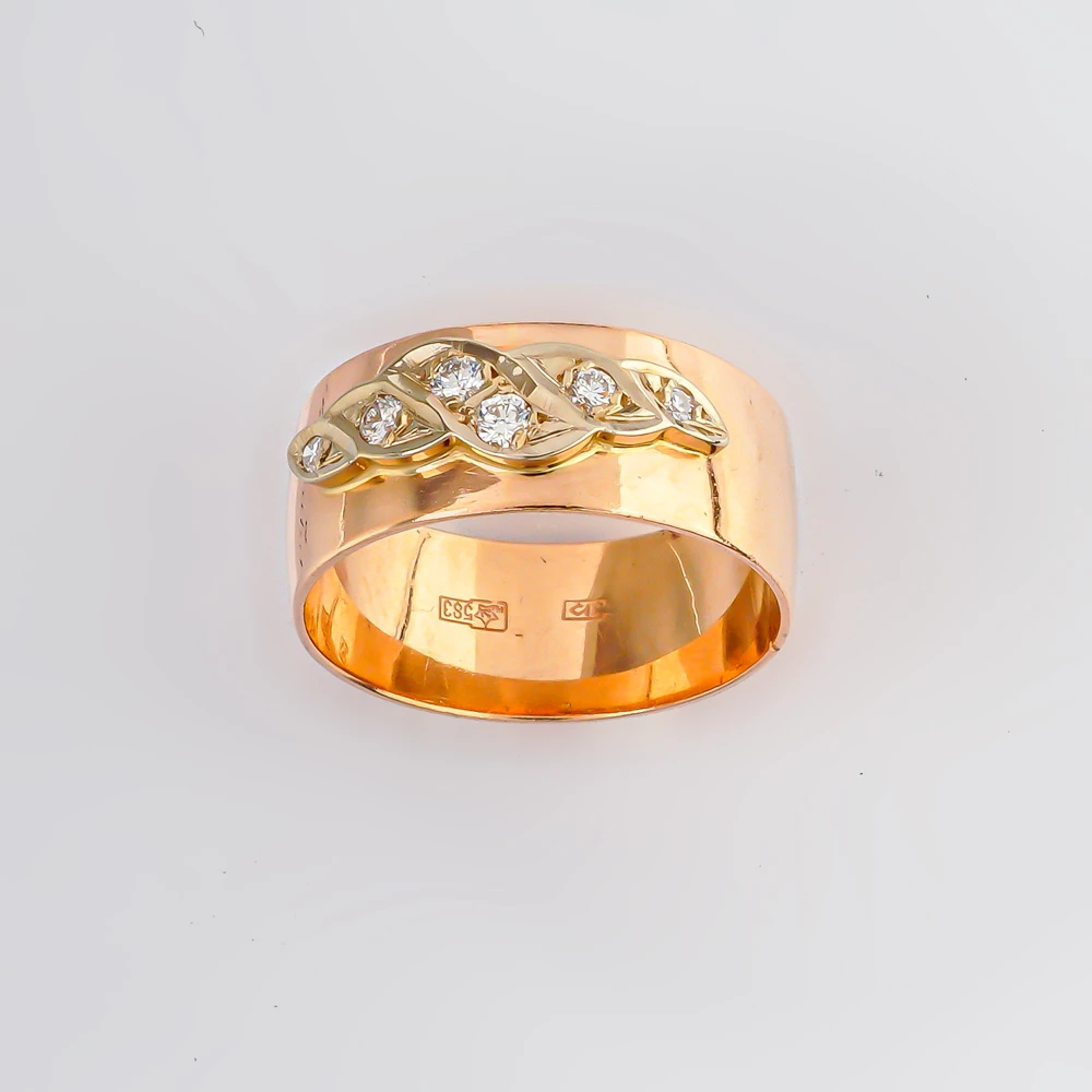 Кольцо с бриллиантом из красного золота 583 пробы