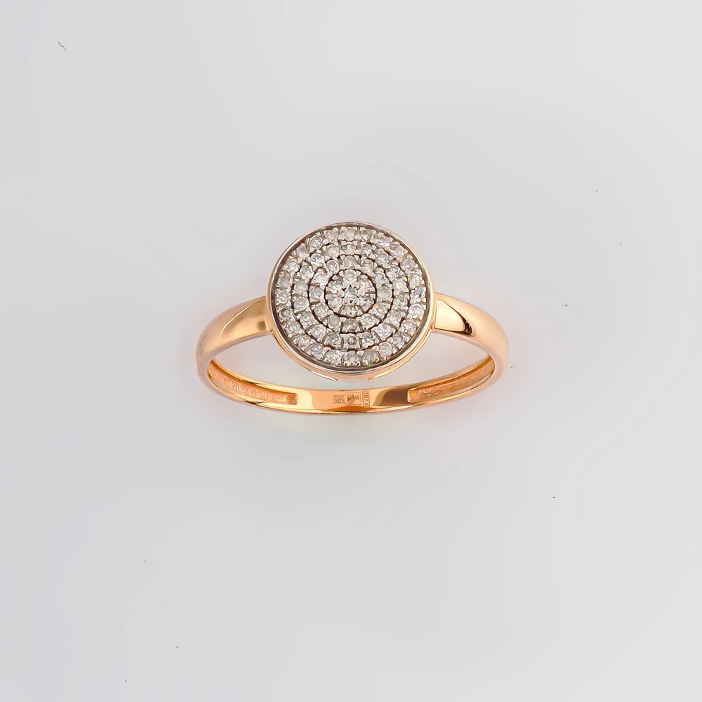 Кольцо с бриллиантом из красного золота 585 пробы