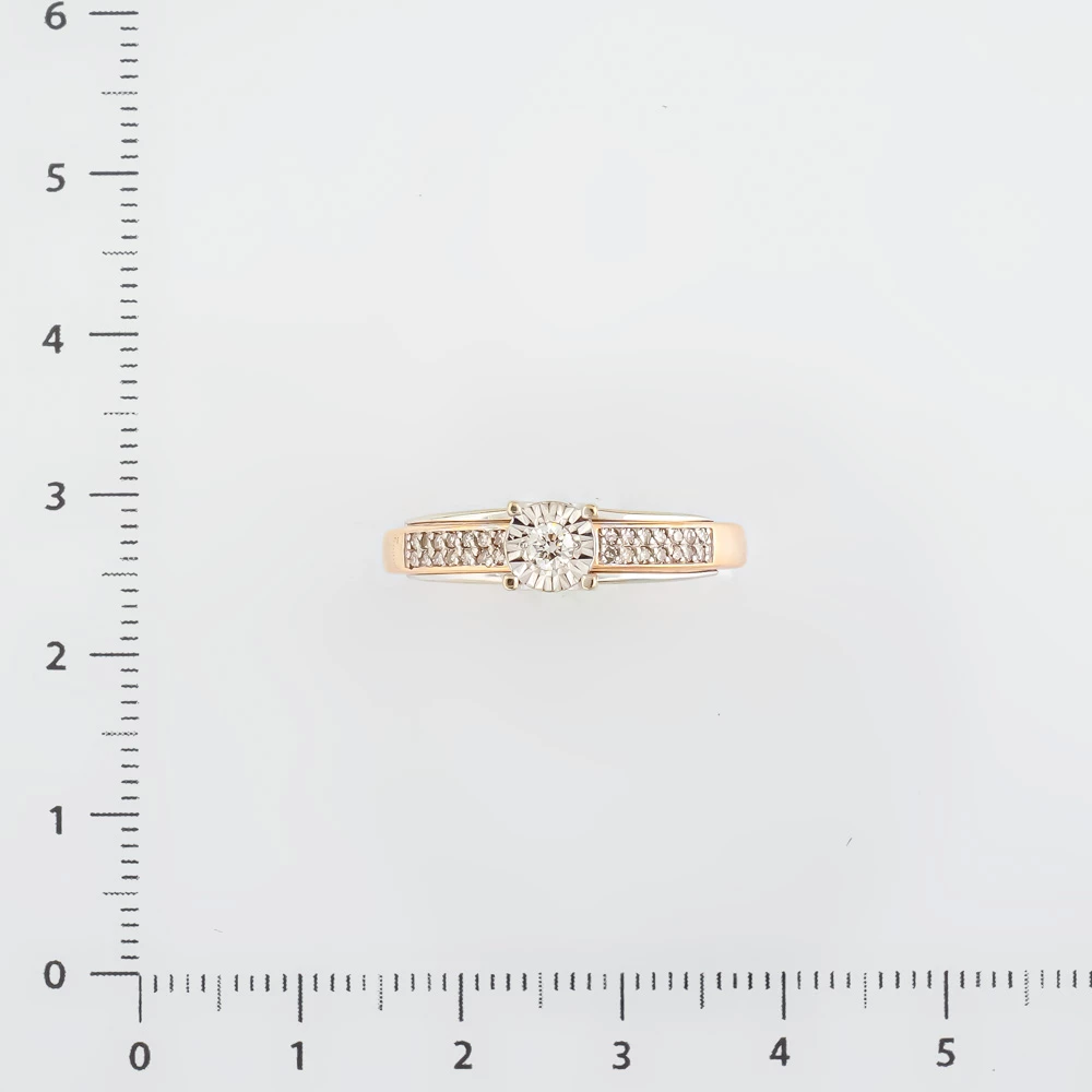 Кольцо с бриллиантом из красного золота 585 пробы