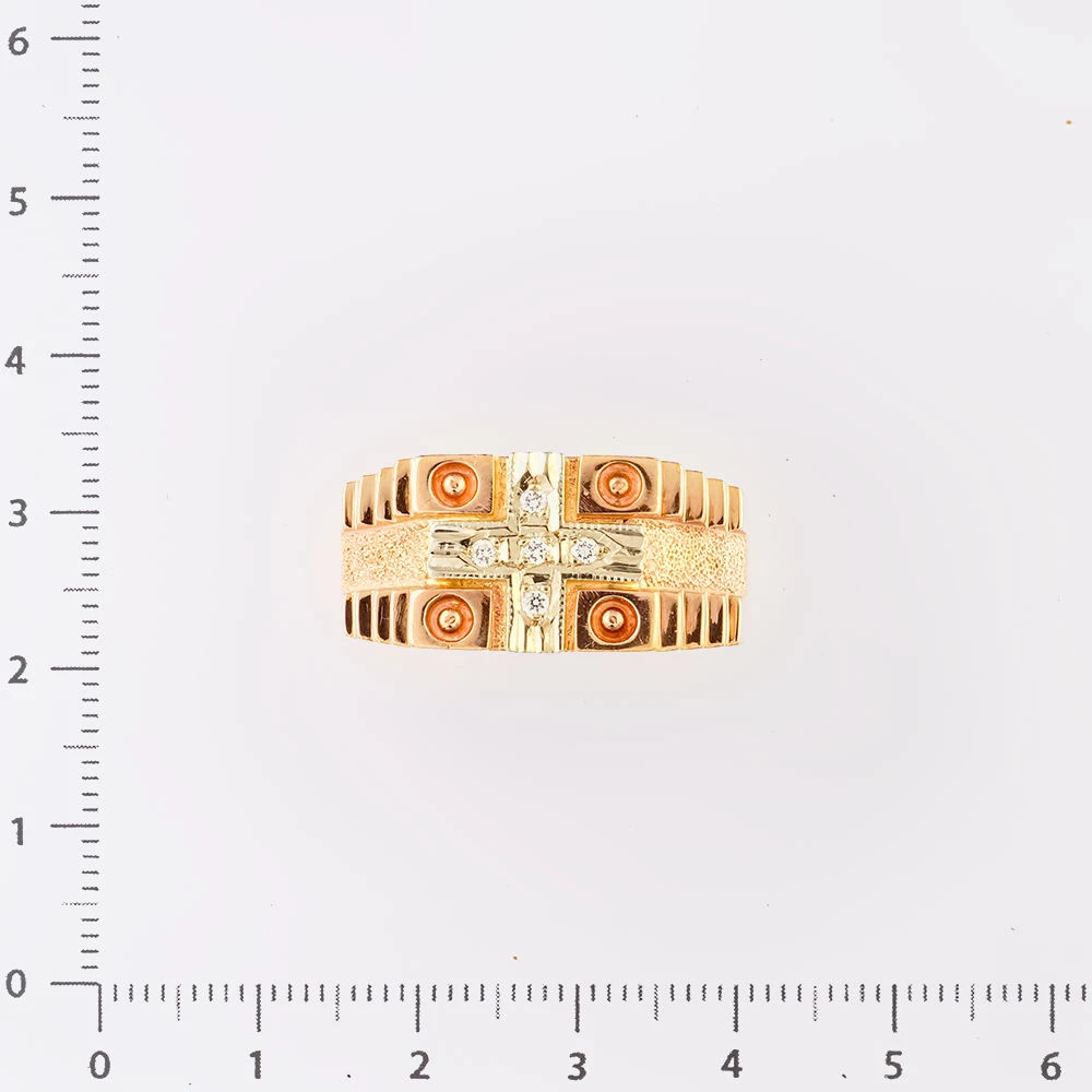 Кольцо с бриллиантом из красного золота 585 пробы