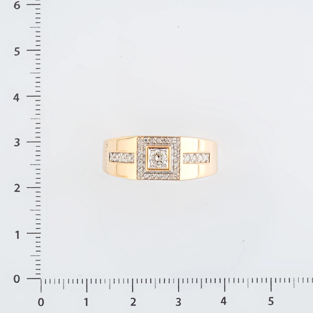 Кольцо с бриллиантом из красного золота 585 пробы