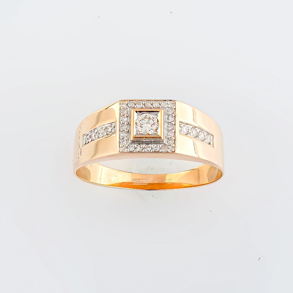 Кольцо с бриллиантом из красного золота 585 пробы