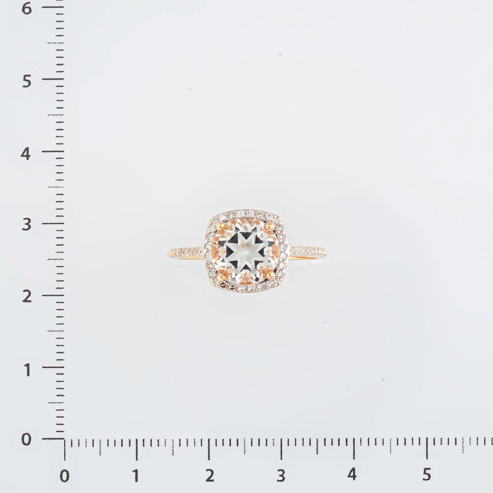 Кольцо с топазом из красного золота 585 пробы