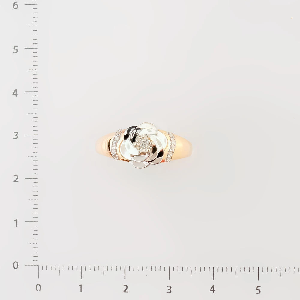 Кольцо с бриллиантом из красного золота 585 пробы